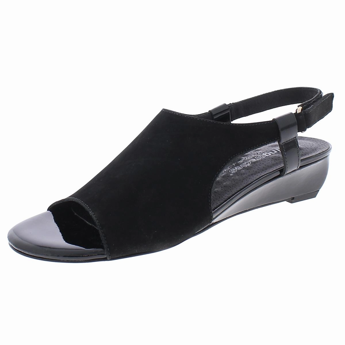 Daphne Womens Leather Ankle Strap Wedge Sandals Classic Look Slim Base
