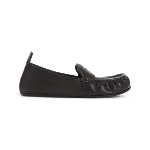 Dark Brown Nappa Leather Loafers With Penny Strap Detail Non-Slip Design Relaxed Office Shoes