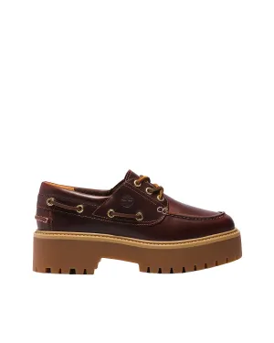 Knit Upper Dark Brown Stone Street Platform Boat Shoes