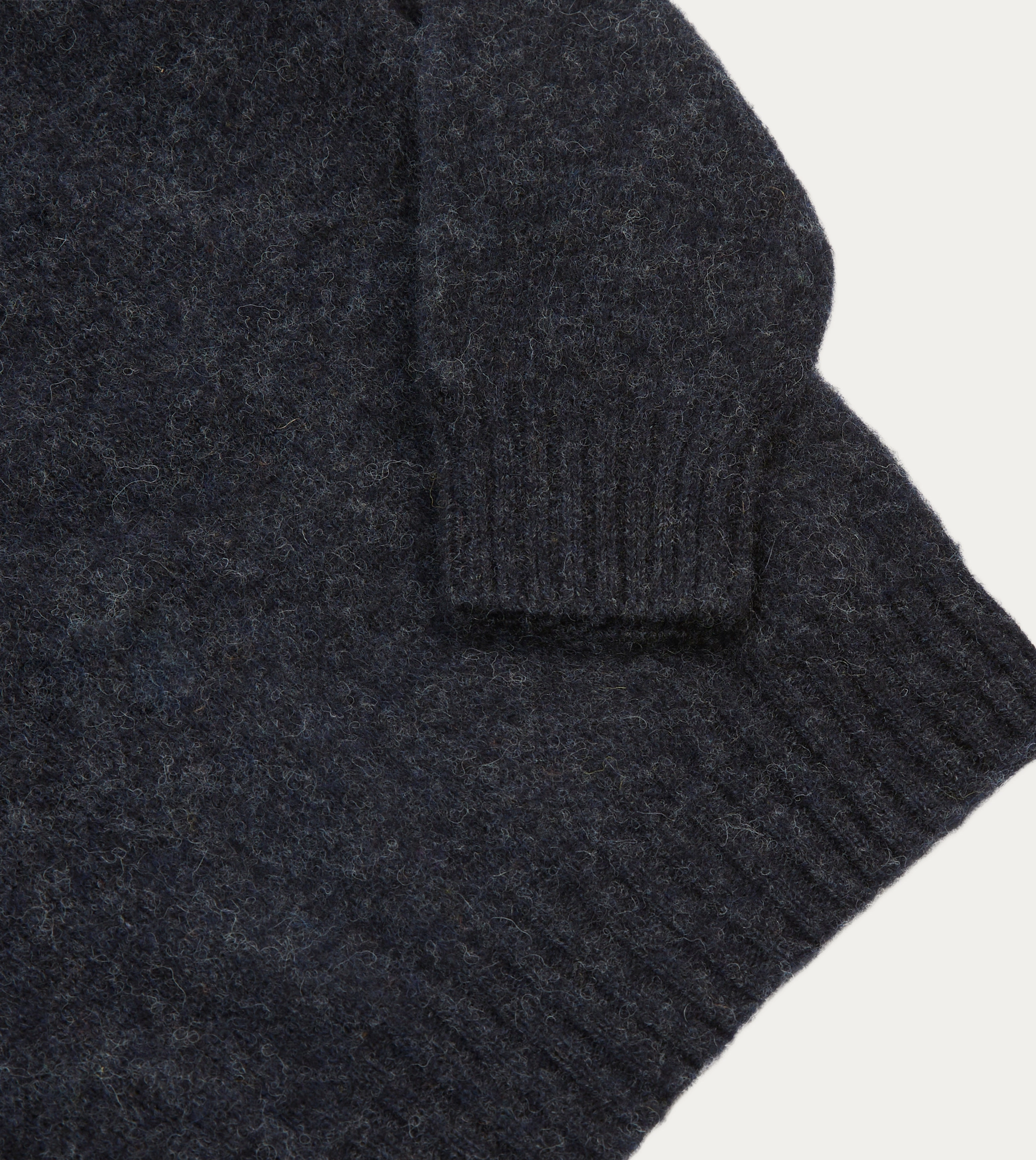 Dark Grey Brushed Shetland Crew Neck Jumper City Warmth