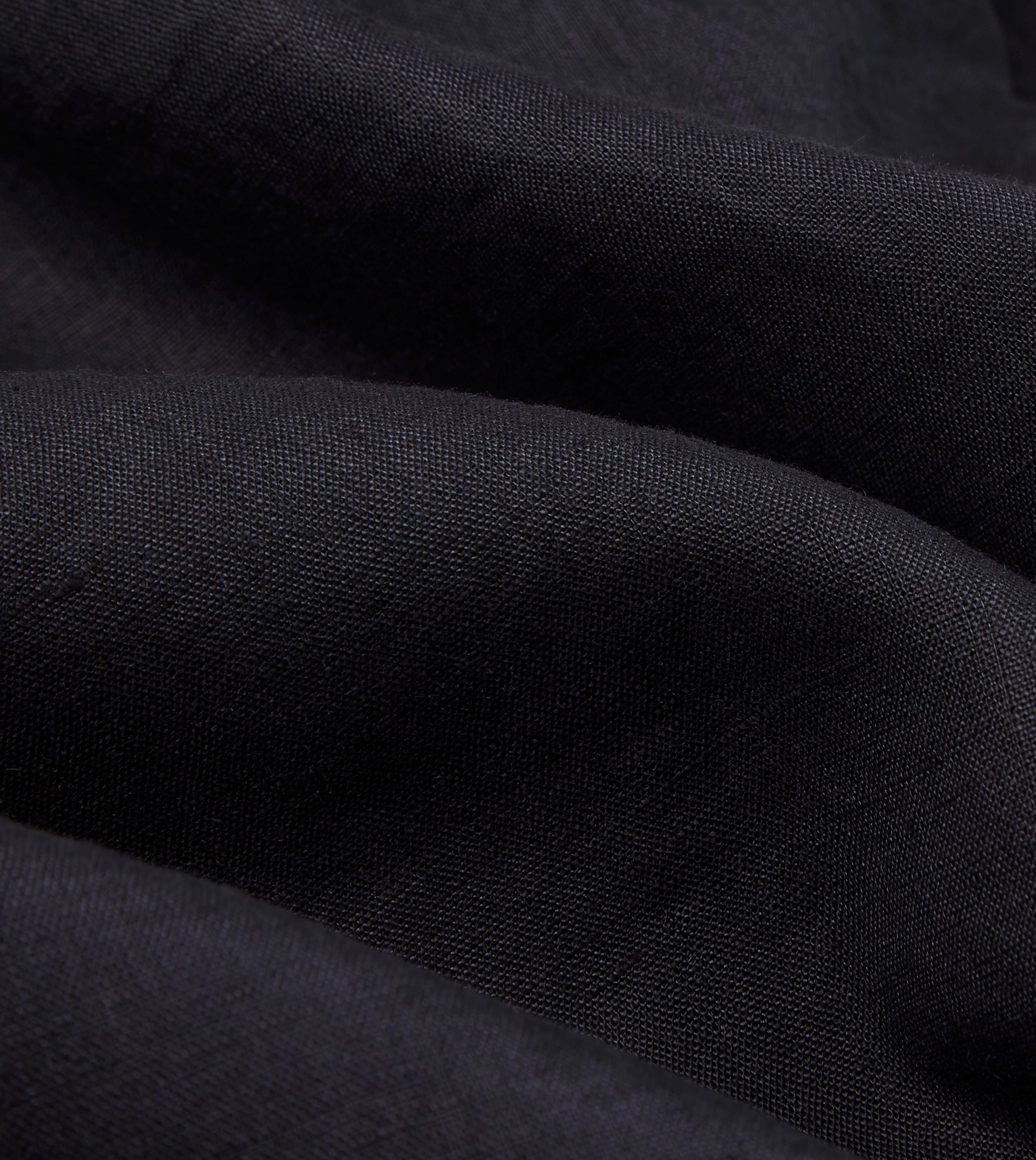 Eco friendly materials Dark Navy Linen Spread Collar Shirt