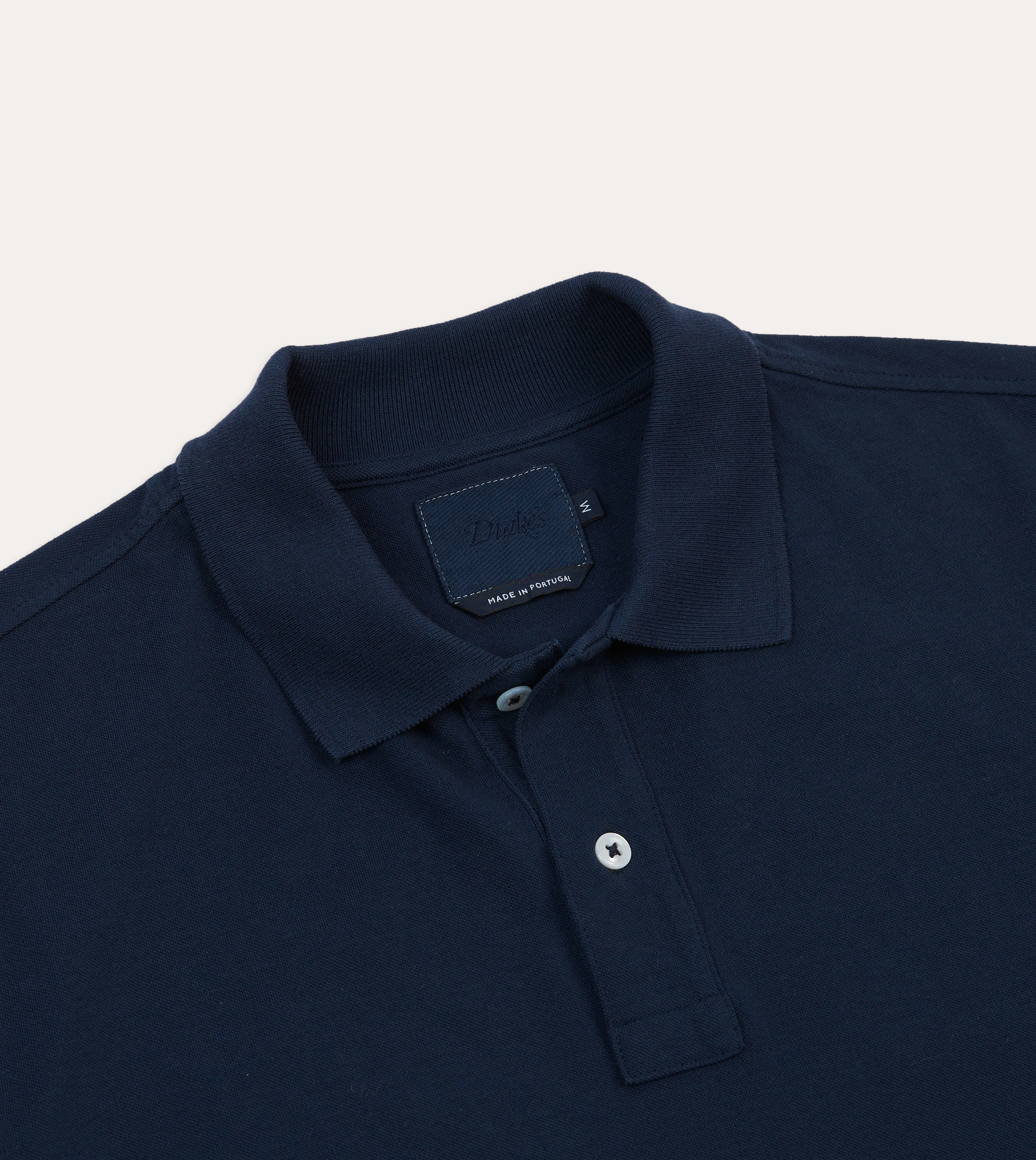 All-Weather Wear Dark Navy Piqu?? Cotton Polo Shirt