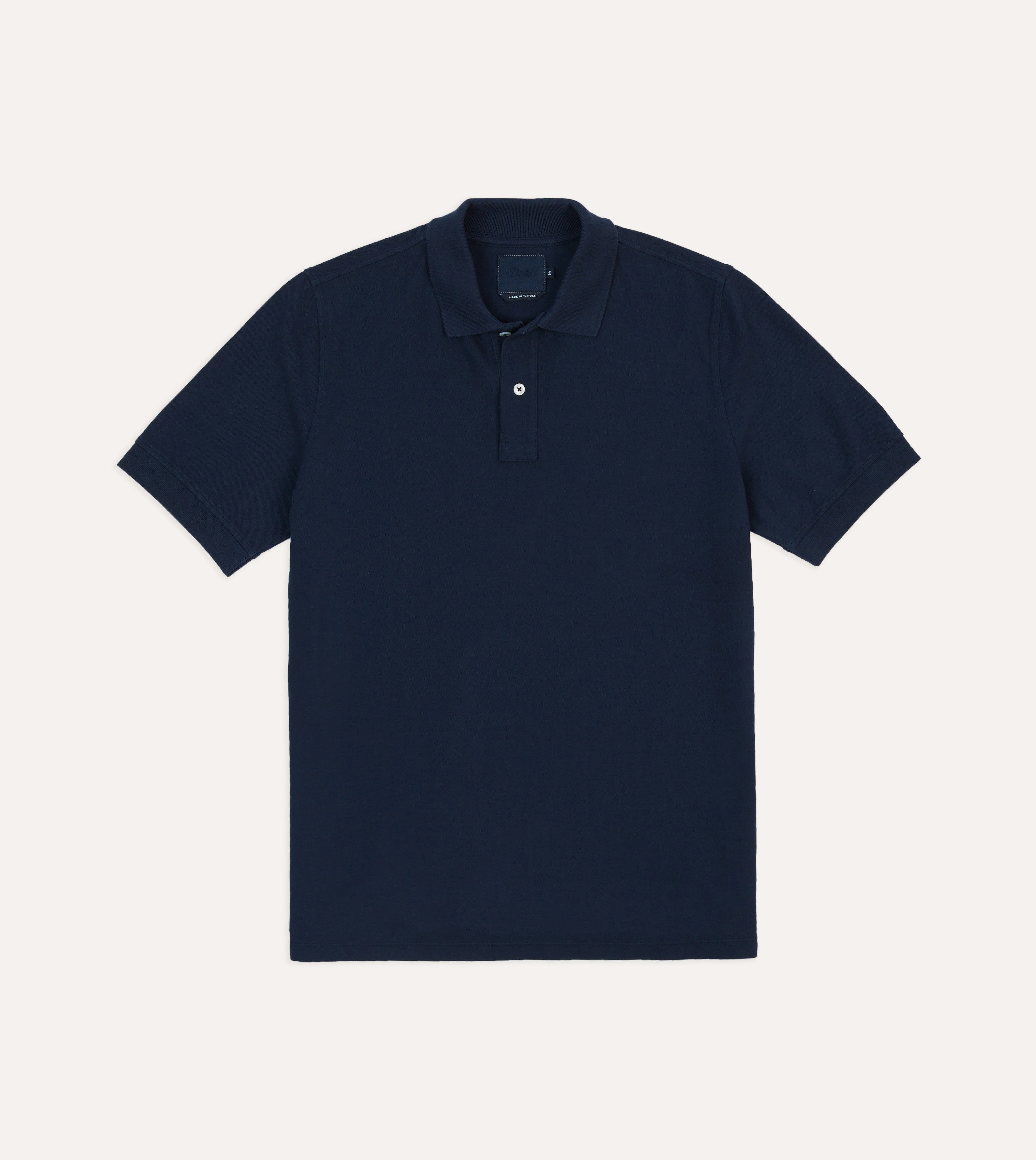 Dark Navy Piqu?? Cotton Polo Shirt product yoga friendliness Home Wear