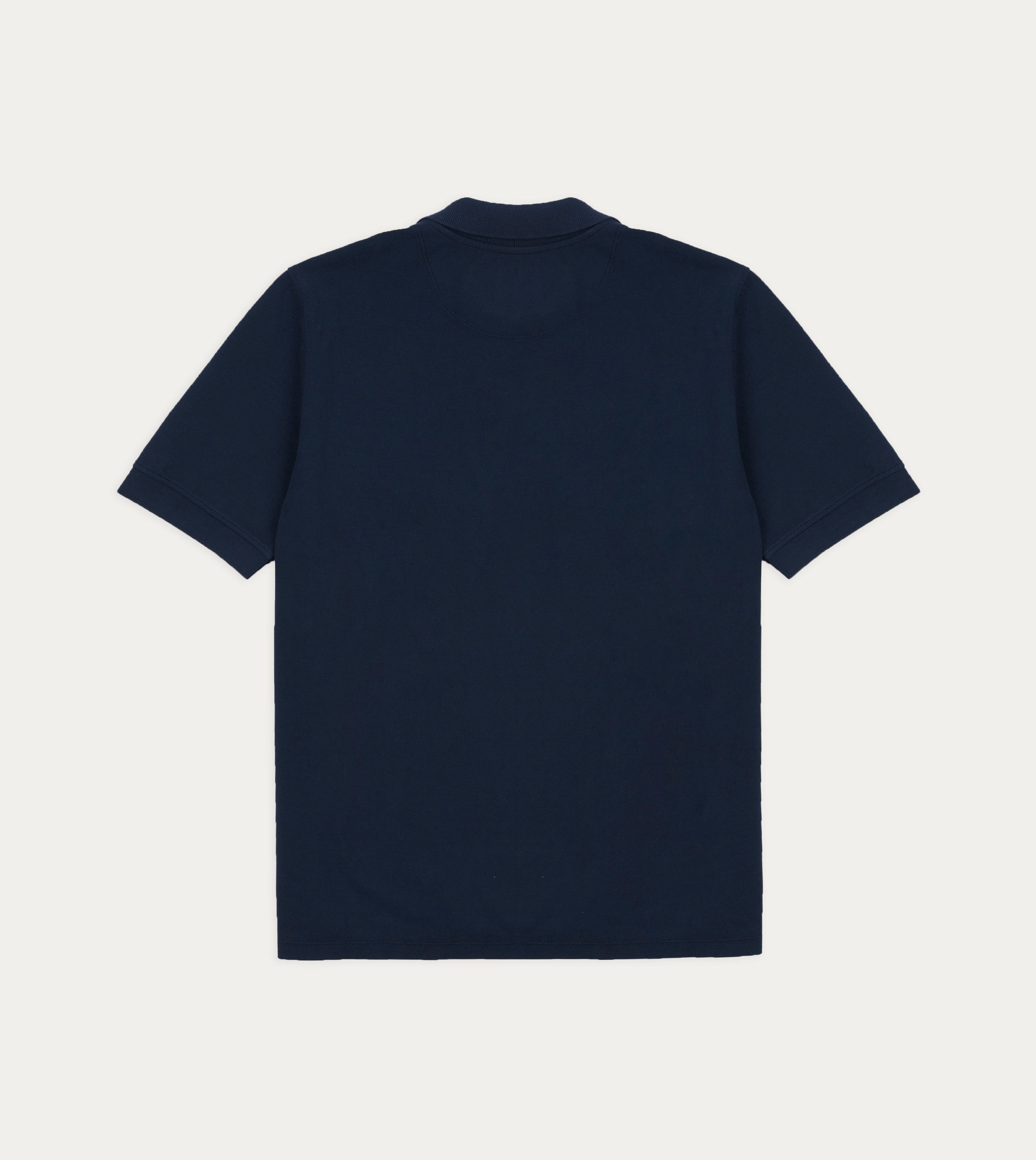 Dark Navy Piqu?? Cotton Polo Shirt Denim product hiking suitability