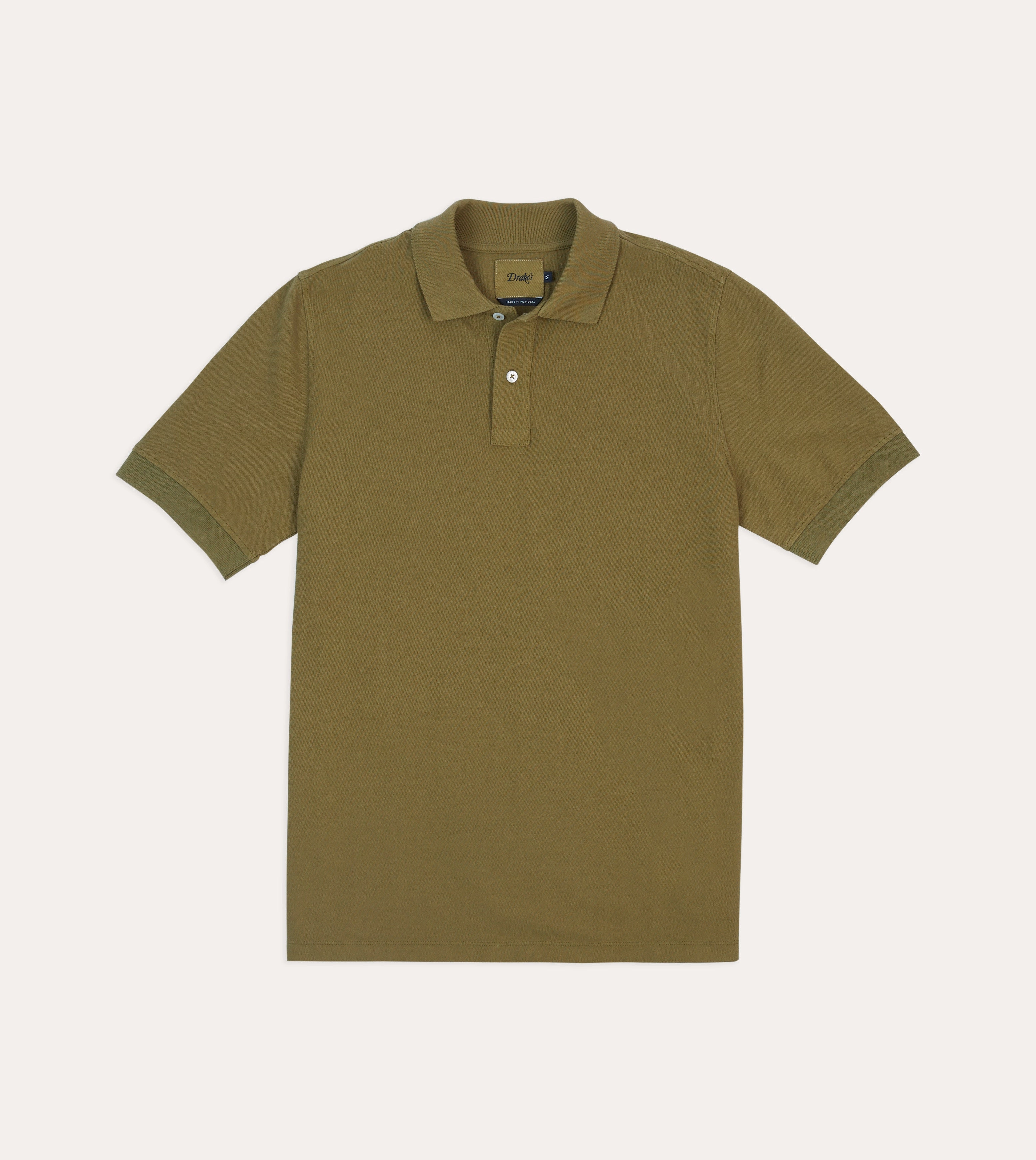 Khaki Piqu?? Cotton Polo Shirt Generic