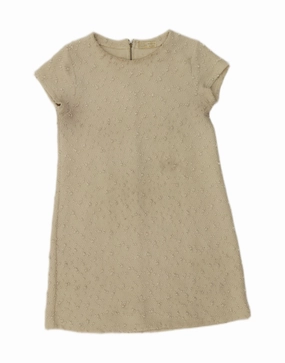 ZARA Girls Shift Dress 13-14 Years Off White Layered Style Bright Feel