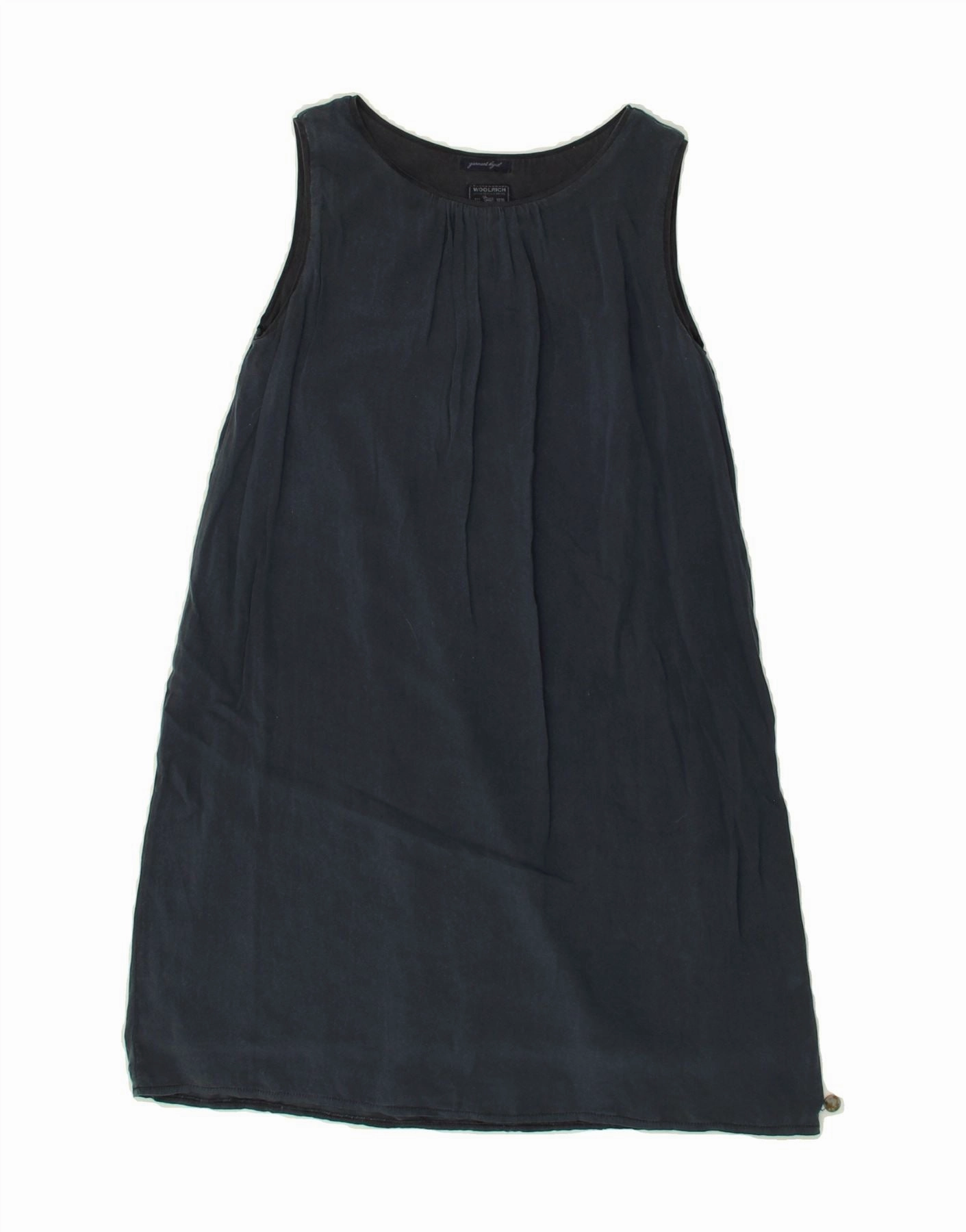 WOOLRICH Girls Garment Dyed Sleeveless Tent Dress 9-10 Years Navy Blue Tall Girl Everyday-Comfort