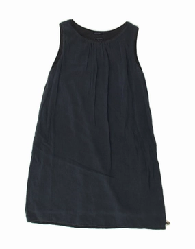 WOOLRICH Girls Garment Dyed Sleeveless Tent Dress 9-10 Years Navy Blue Tall Girl Everyday-Comfort