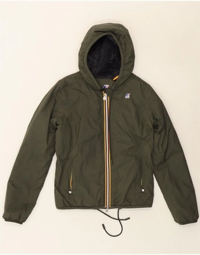 writers K-WAY Boys Hooded Windbreaker Jacket 7-8 Years Khaki Polyester