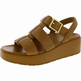 Fashion Energy Power Street Delano Womens Leather Strappy Wedge Sandals