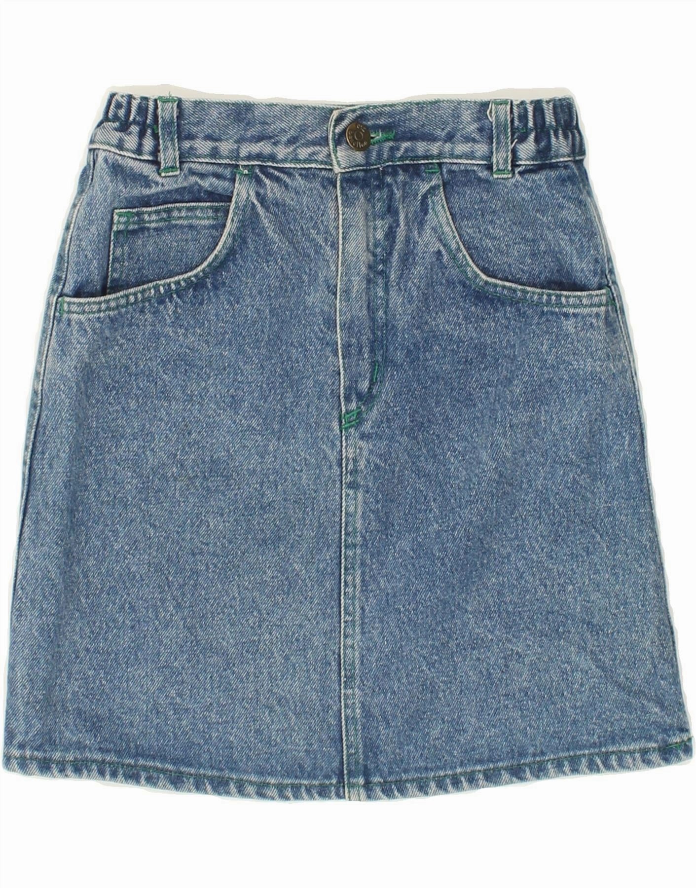 Light and Comfortable BENETTON Girls Denim Skirt 9-10 Years W24  Blue Cotton
