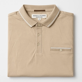 Denim & Flower Brown Men Polo Soft and breathable Friction Free Inner Lining