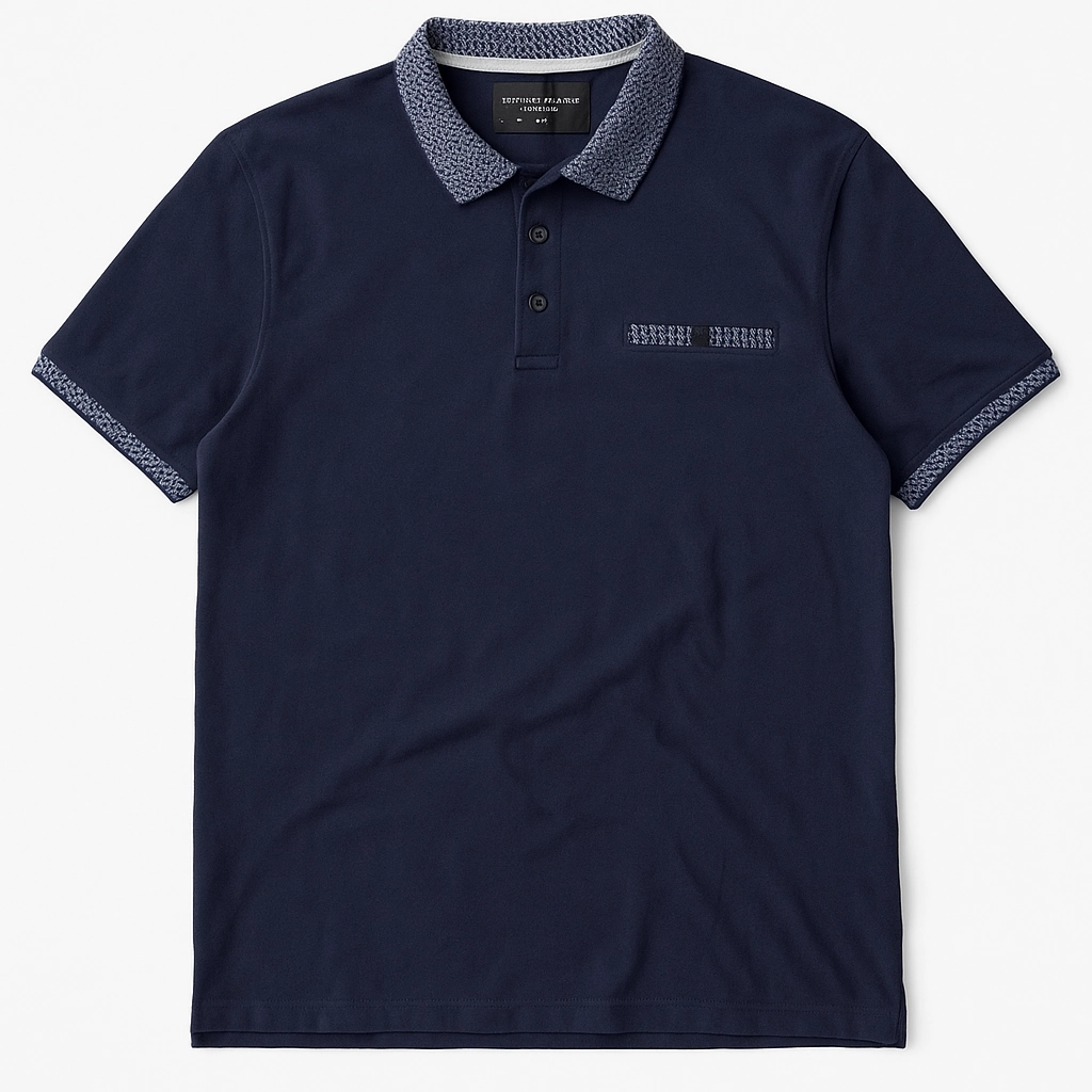 Denim&Flower Men Polo Boat neck style