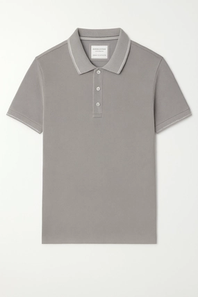 Denim & Flower Men Polo Urban Fashion Curved Hem
