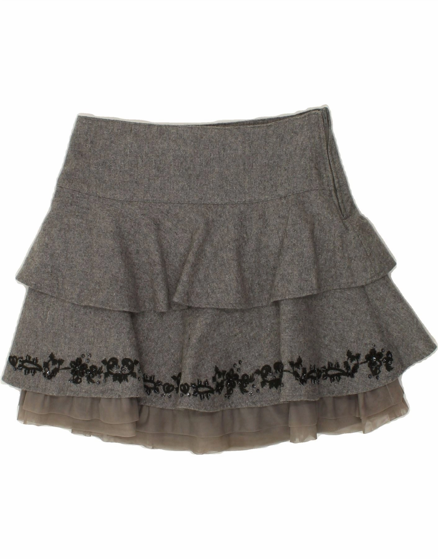 BENETTON Girls Mini Tutu Skirt 15-16 Years W28  Grey Capsule-Wardrobe Transitional Style