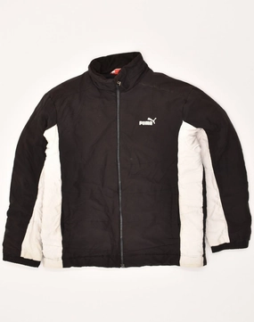 Valentine's Day train journey PUMA Boys Graphic Padded Jacket 15-16 Years Black Colourblock Polyester