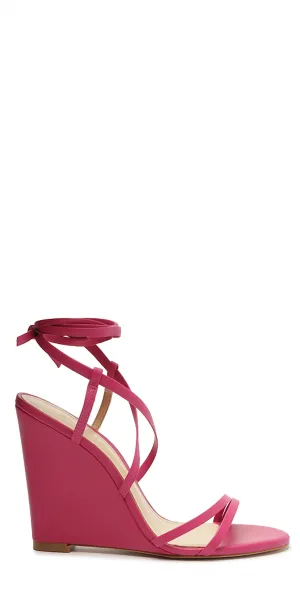 Deonne Wedge Sandals In Hot Pink Cold Shield