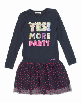 Modern Design relaxed shape DESIGUAL Girls Graphic Tutu Dress 13-14 Years Navy Blue Cotton