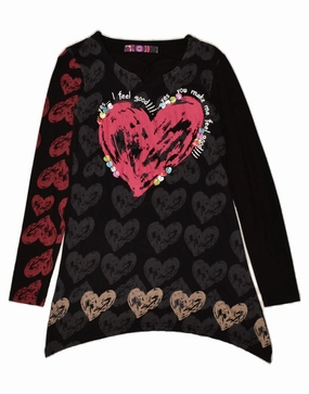 DESIGUAL Girls Long Sleeve Tunic Dress 13-14 Years Black Smart Piece Smart Wear