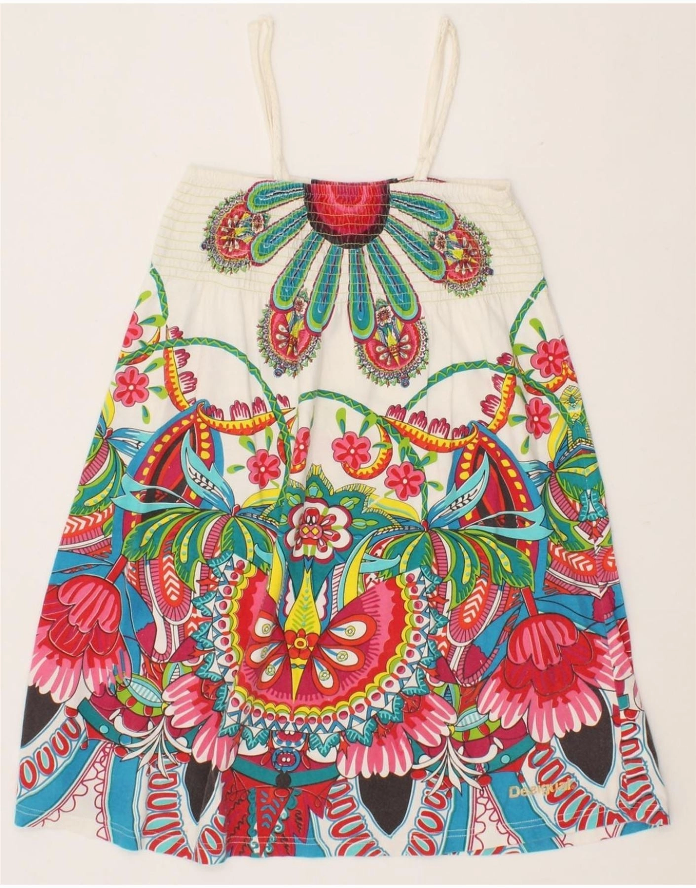 Romantic date dress Polished office dress DESIGUAL Girls Sundress 11-12 Years Multicoloured Floral Cotton
