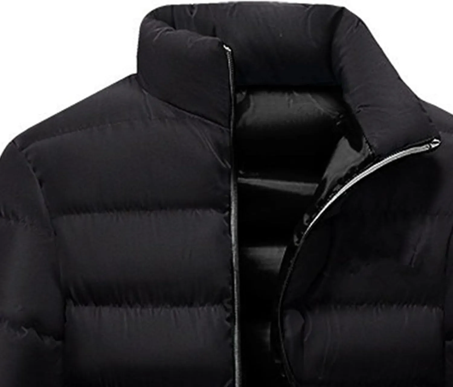 DGHM-JLMY Men's Fashion Warm Down Cotton-Padded Jacket Full Zip Quilted Puffer Down Jacket Lightweight Packable Puffer Jacket