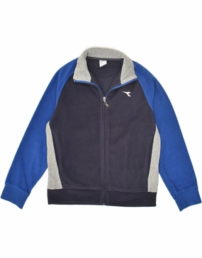 Antiperspirant Mouthwash DIADORA Boys Fleece Jacket 13-14 Years XL Navy Blue Colourblock Polyester