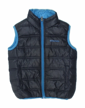 DIADORA Boys Padded Coat 5-6 Years Small Black Polyester Layered Collar Design