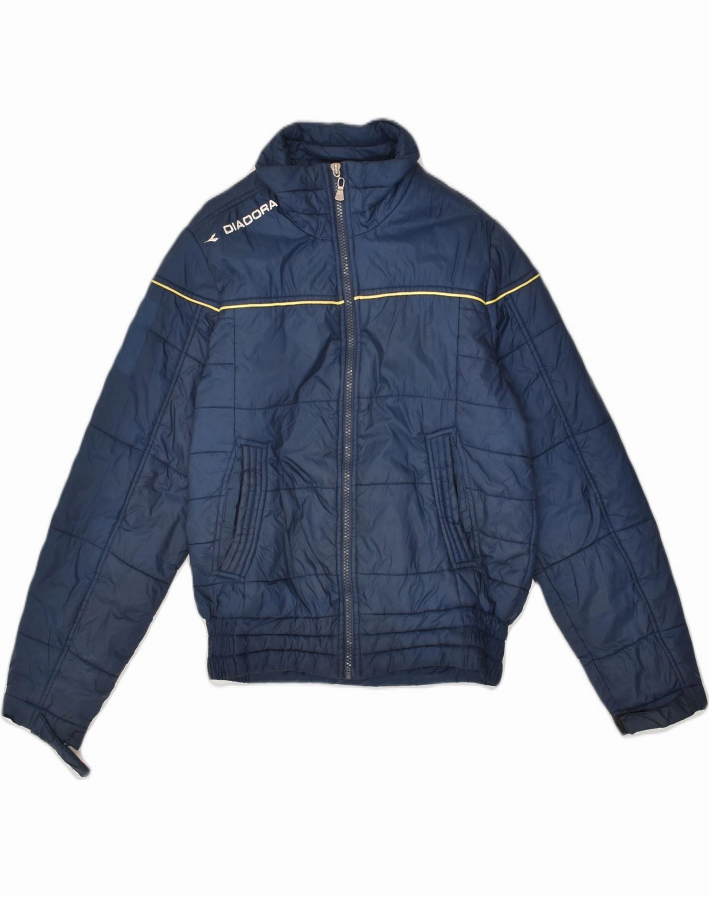 Packable Construction DIADORA Boys Padded Jacket 10-11 Years 2XS Navy Blue Polyester