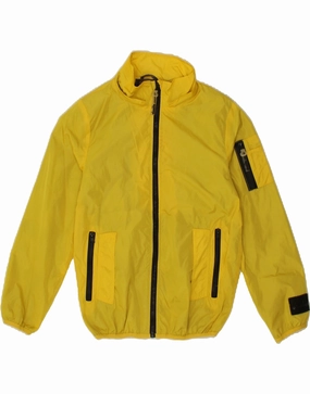 DIADORA Boys Rain Jacket 7-8 Years Large Yellow Nylon Active Lifestyle Gear Solid