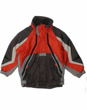 DIADORA Boys Windbreaker Jacket 2-3 Years Red Colourblock Polyamide Reinforced Stress Points