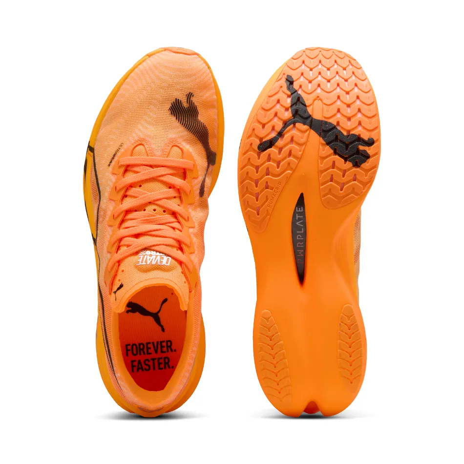 Adult running Balanced Cushion System PUMA Men's Deviate NITRO Elite 3 Running Shoes in Heat Fire/PUMA Black AW25