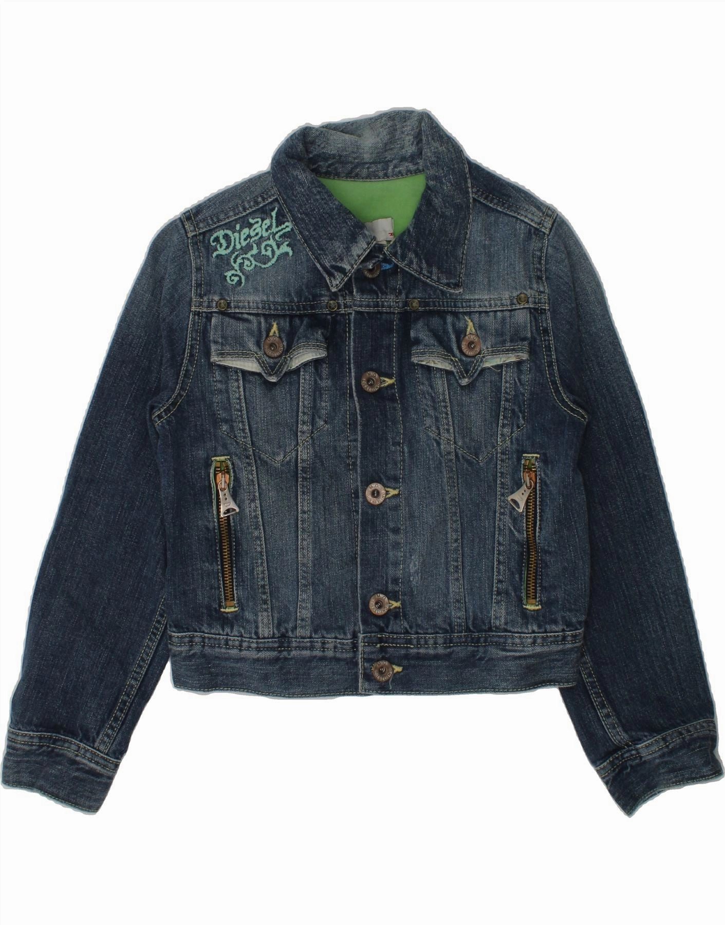 Music Trail Style DIESEL Boys Denim Jacket 5-6 Years XS Blue Cotton