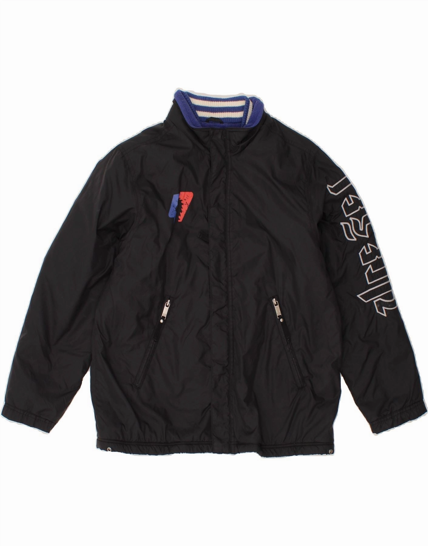 DIESEL Boys Graphic Bomber Windbreaker Jacket 11-12 Years Large Black Pink
