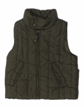 DIESEL Boys Padded Gilet 3-4 Years Khaki Polyamide Breathable Material
