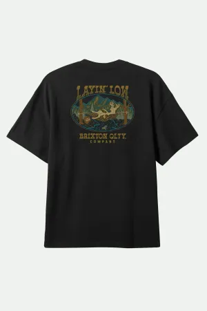 Ethically Sourced Material Layin' Low S/S Standard T-Shirt - Black