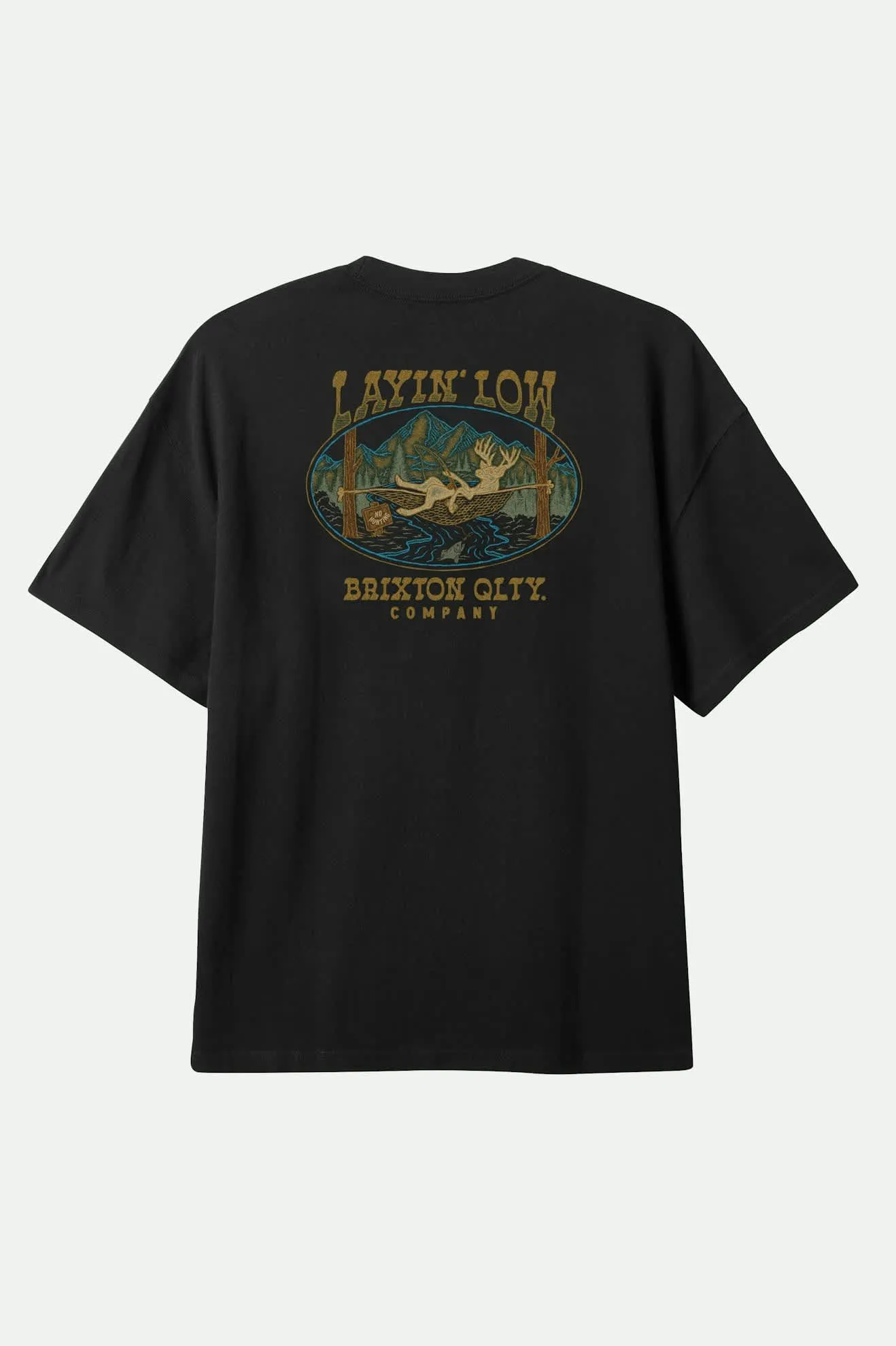 Layin' Low S/S Standard T-Shirt - Black Travel Friendly Athletic and Cool