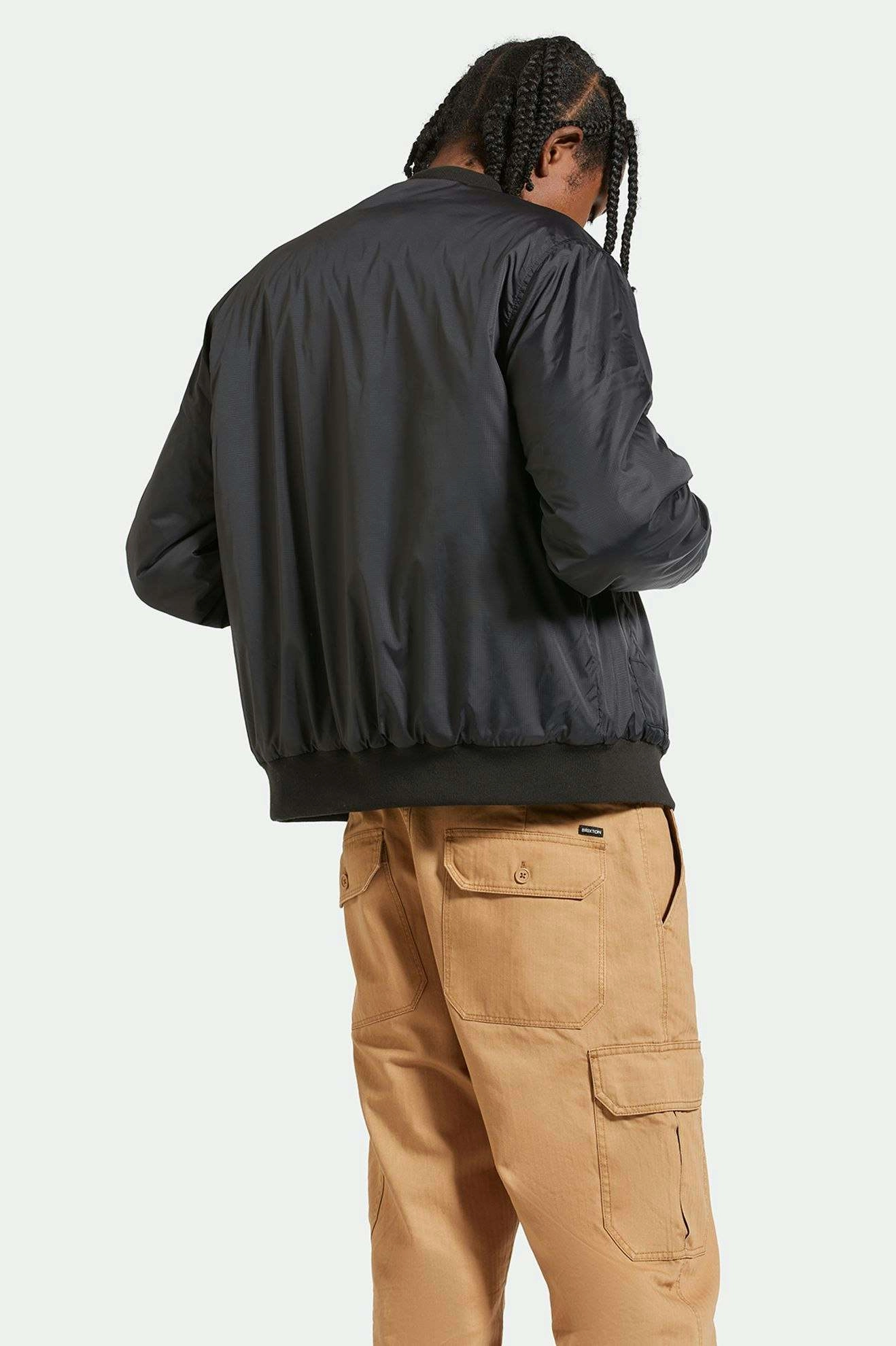 Dillinger Flight Bomber Jacket - Black Tear Resistant Panels Transform