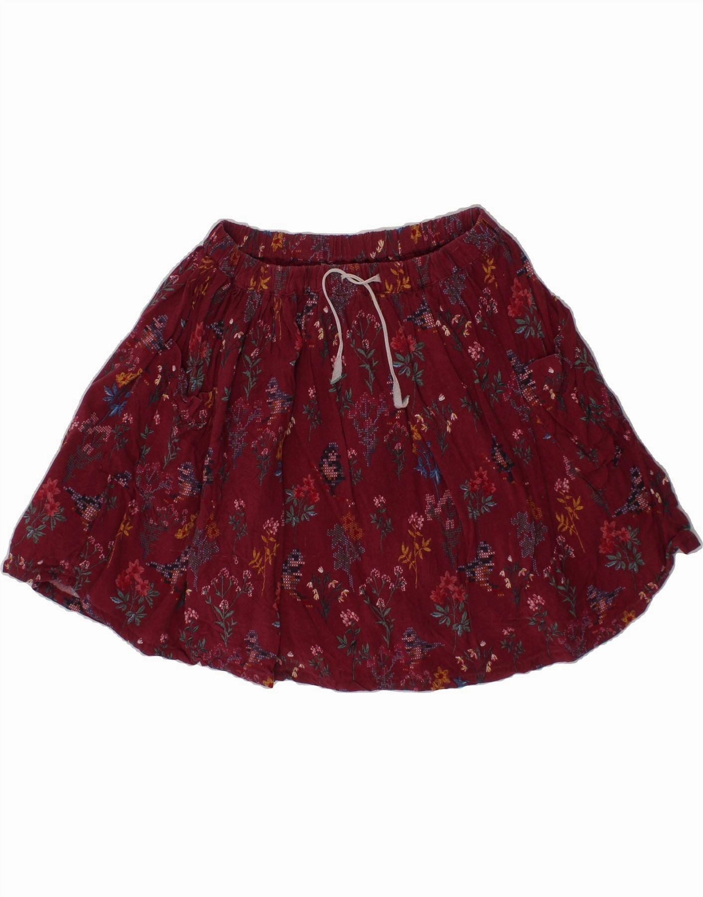 Relax Draping Silky-Feel FAT FACE Girls A-Line Skirt 6-7 Years W22  Maroon Viscose