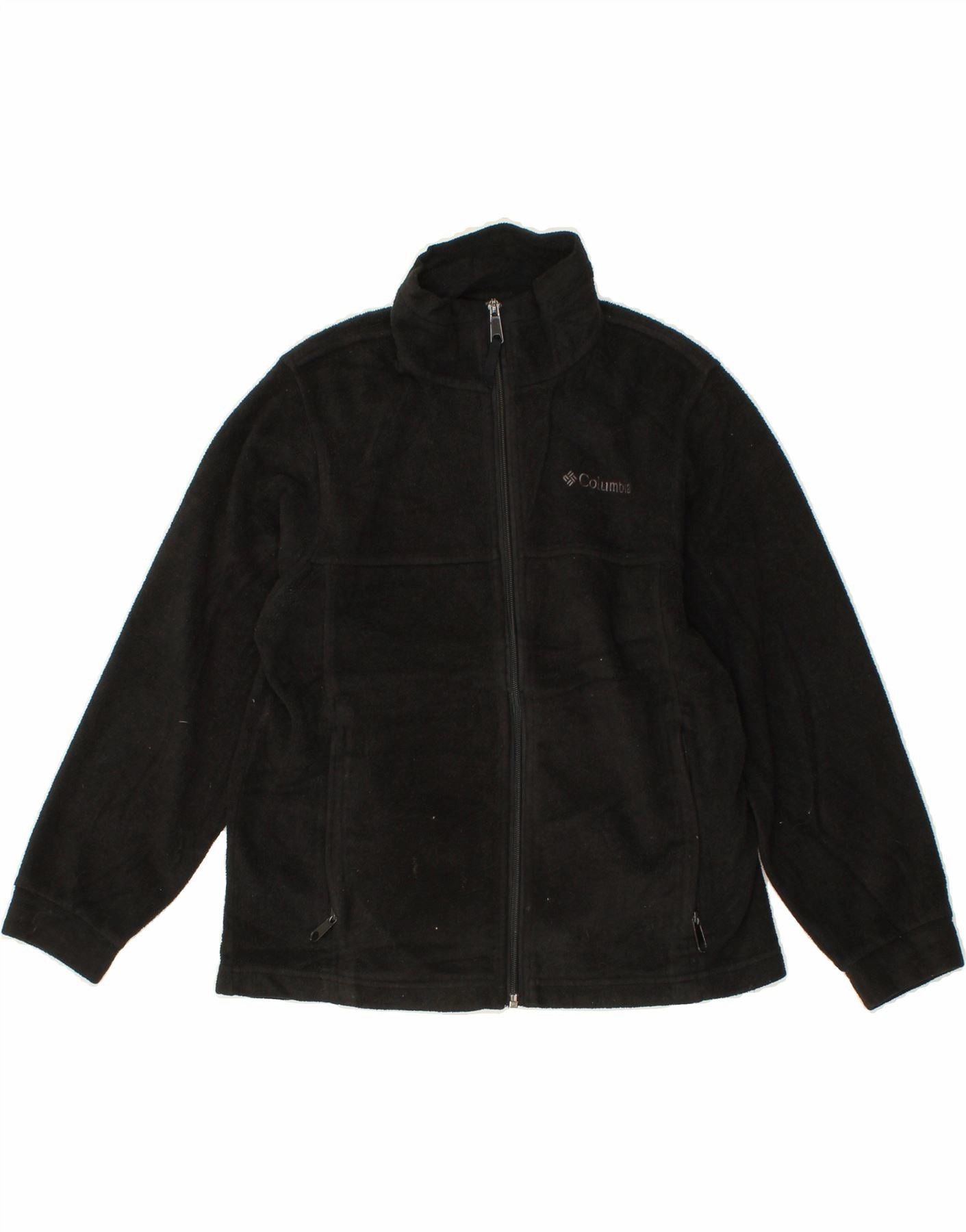 farmers Layered COLUMBIA Boys Fleece Jacket 10-11 Years Black Polyester