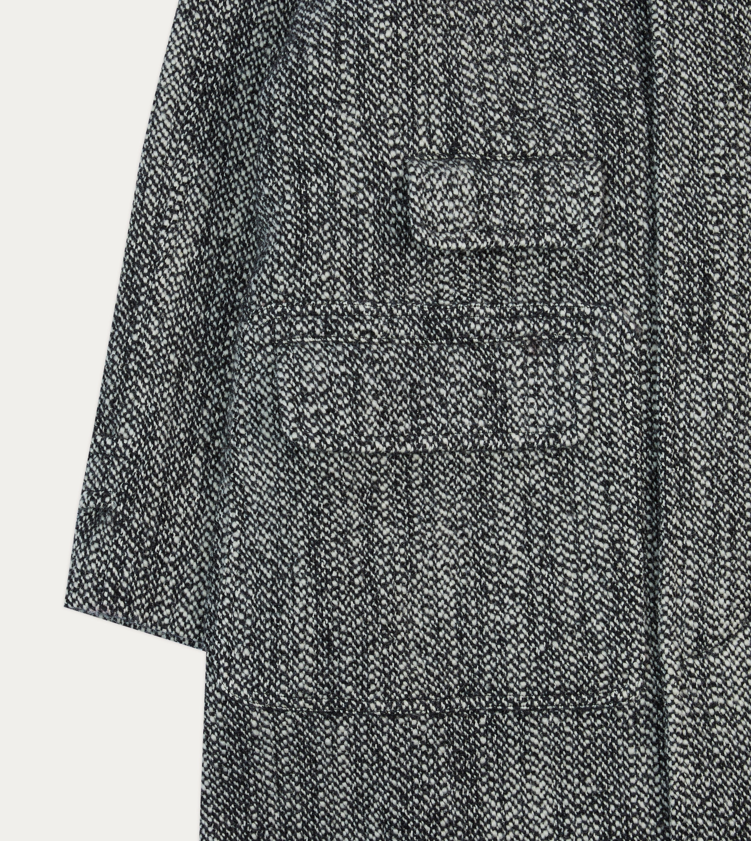 Salt and Pepper Wool Raglan Coat Weather Control