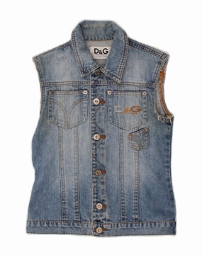 Structured Fit music concert DOLCE & GABBANA Boys Denim Gilet 7-8 Years Blue Cotton