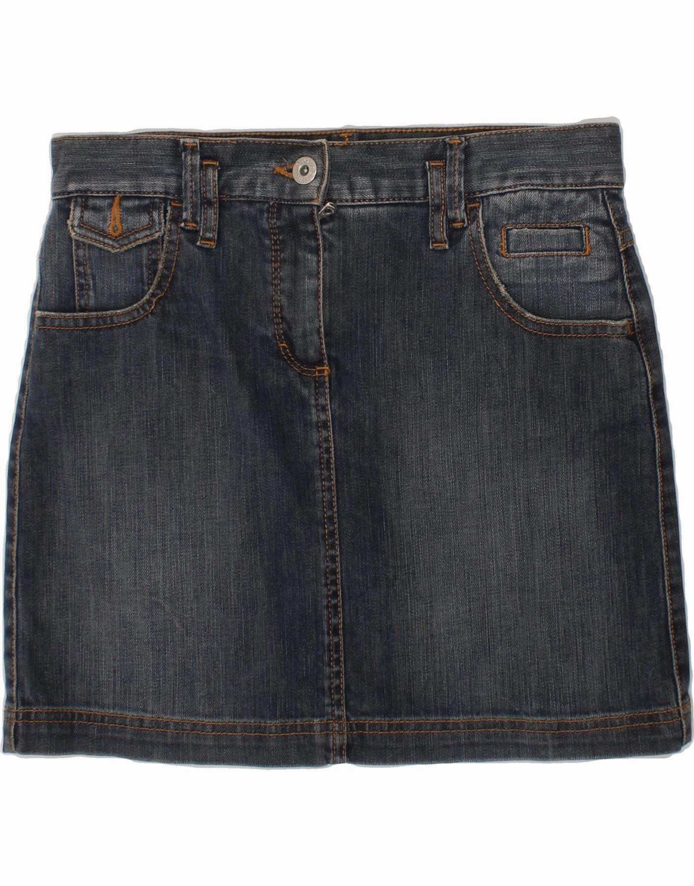 Lounge Mode Soft Detail DOLCE & GABBANA Girls Graphic Denim Skirt 12-13 Years Medium W28 Blue