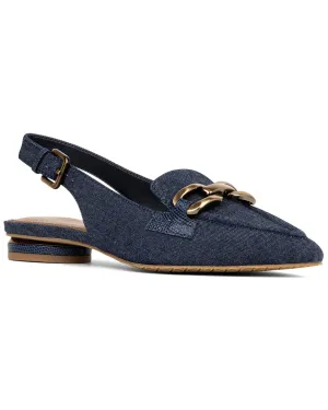 Chrome-Tanned Donald Pliner Williamsdn Denim Chain Sling Loafer