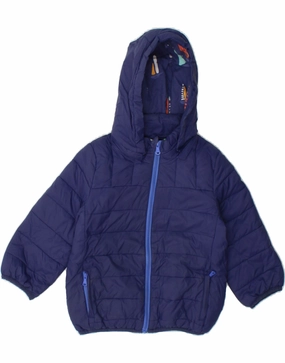 Trendy Protection CREW CLOTHING Boys Hooded Padded Jacket 4-5 Years Navy Blue Polyester