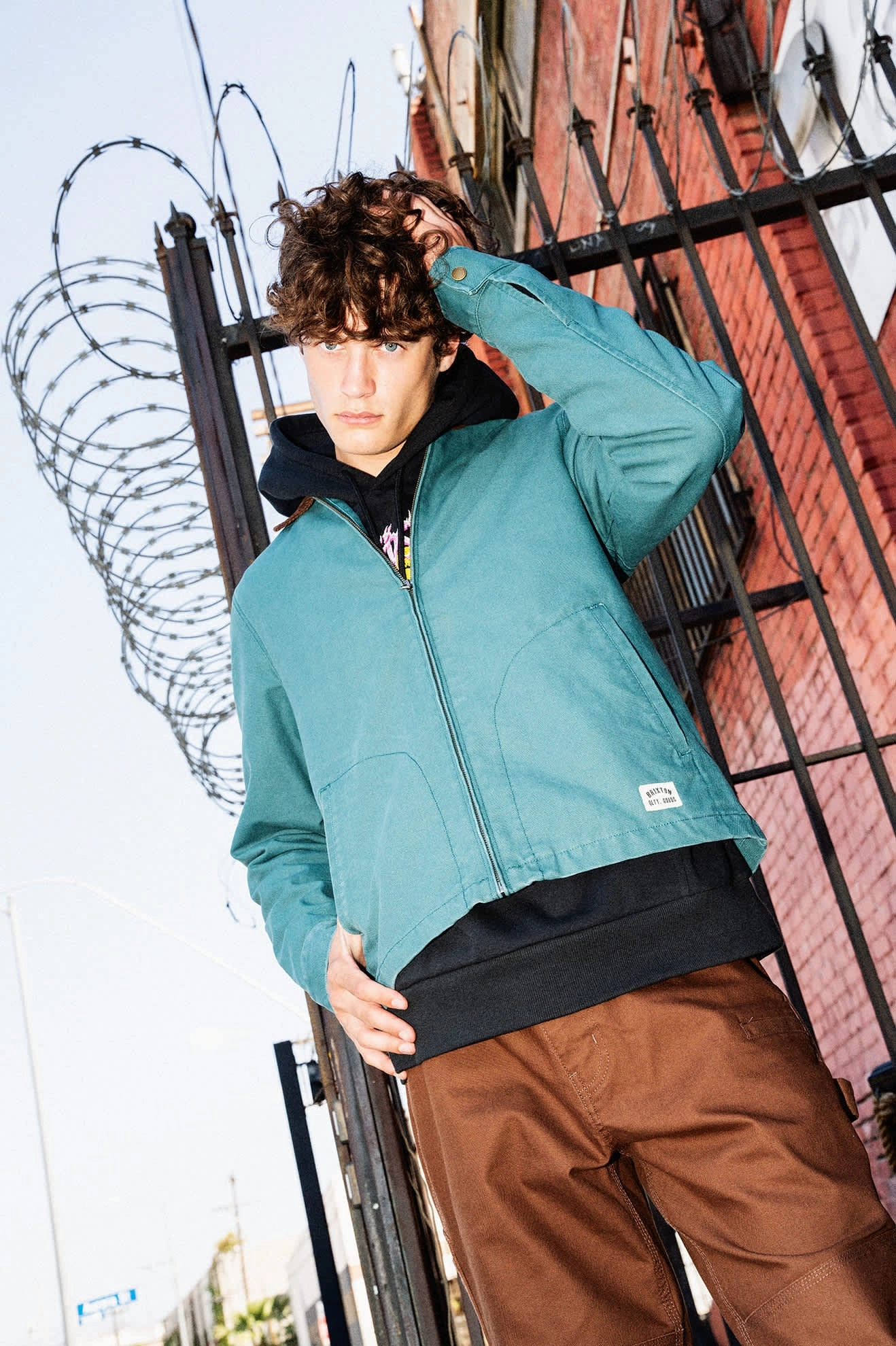 Weatherproof Zippers Mechanic Garage Jacket - Night Sage