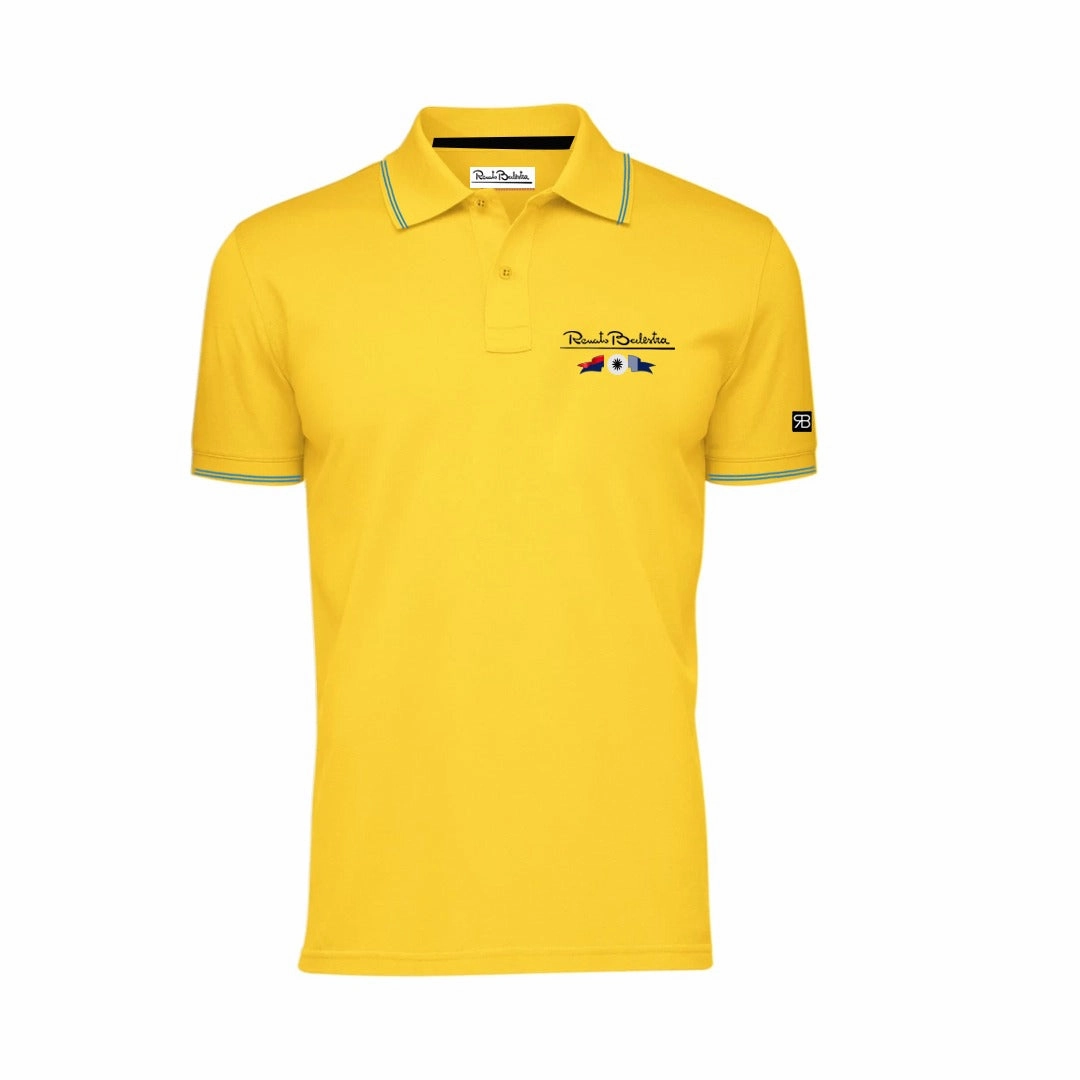 Renato Balestra Italian Yellow Men Polo petite size Longline Hemline