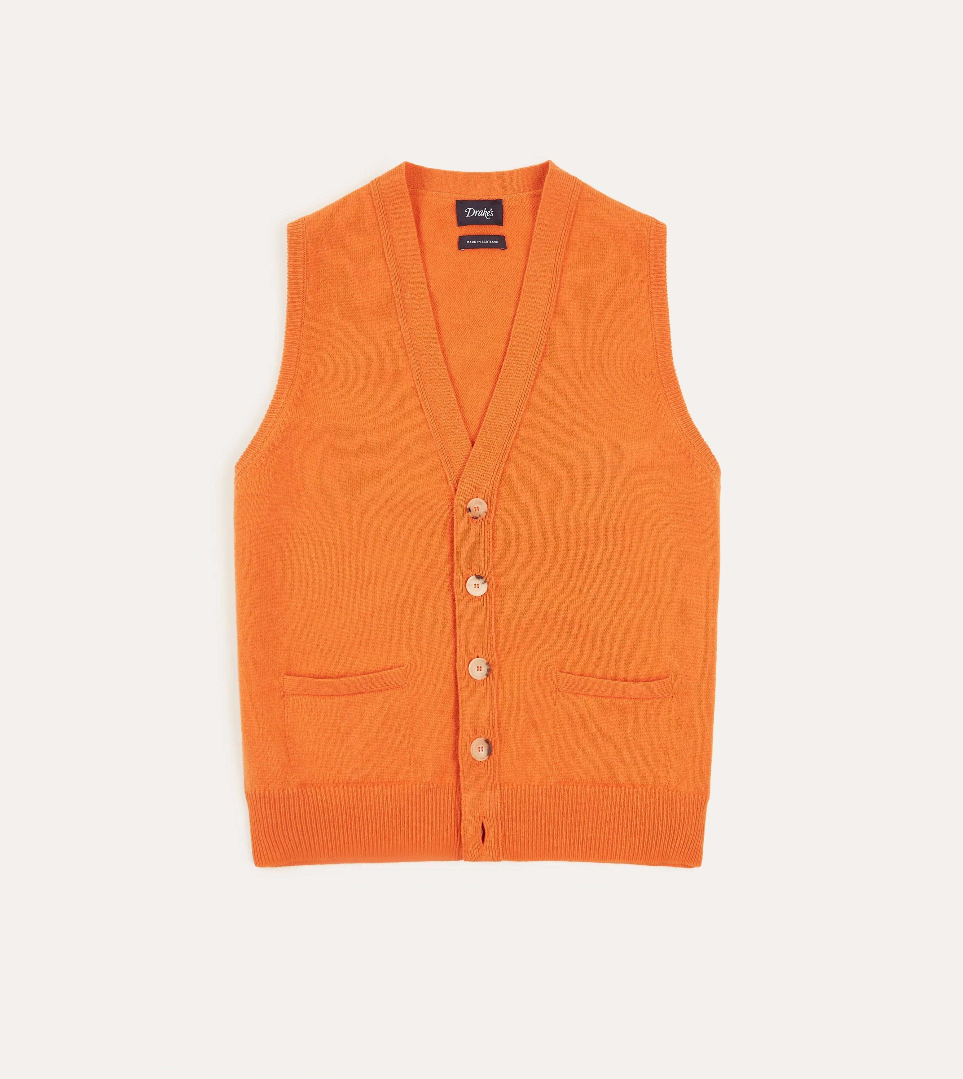 Airflow Optimized Orange Lambswool Sleeveless Cardigan