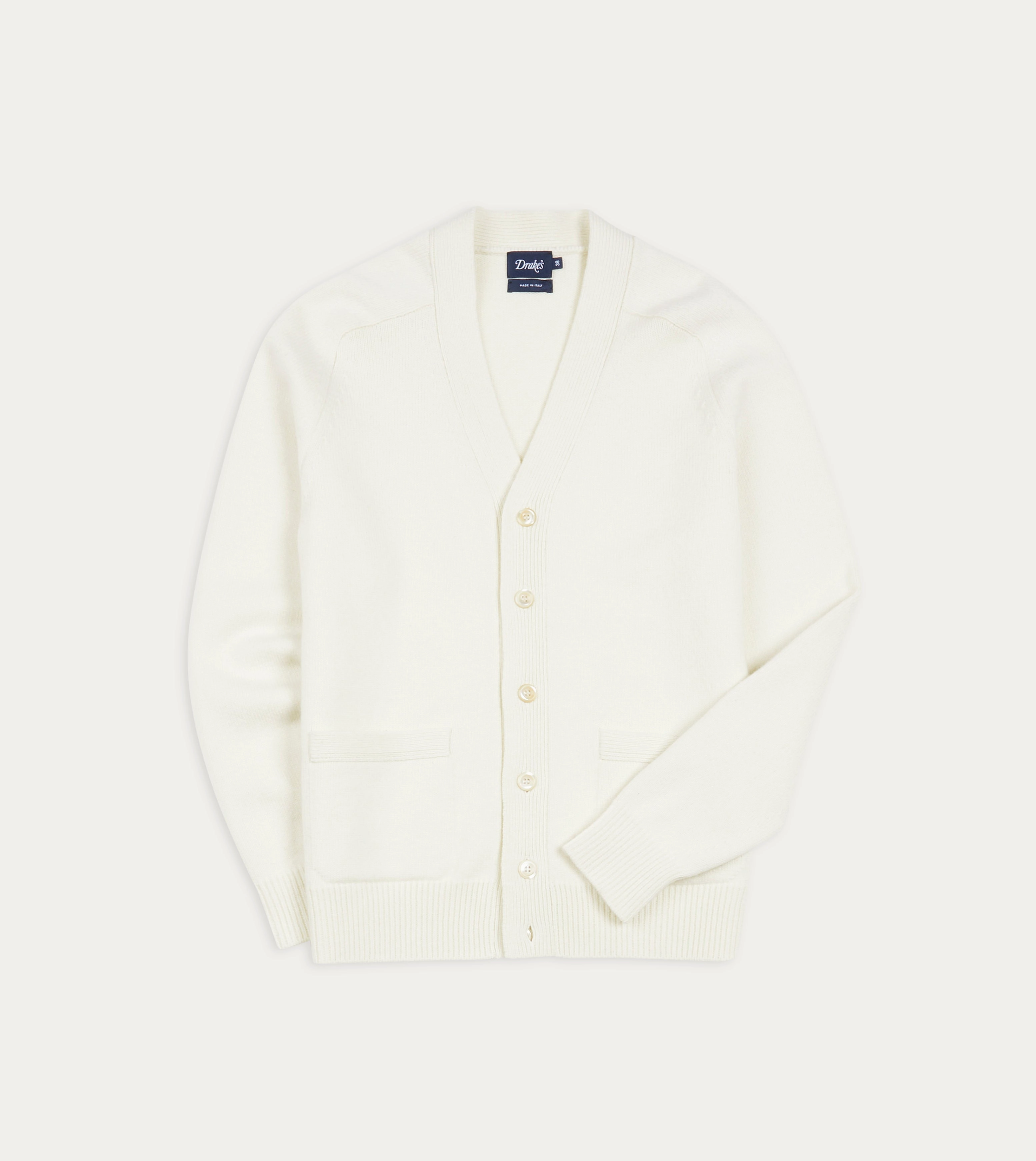 Easy Layering Subtle Elegance Ecru Lambswool 6 Button Cardigan
