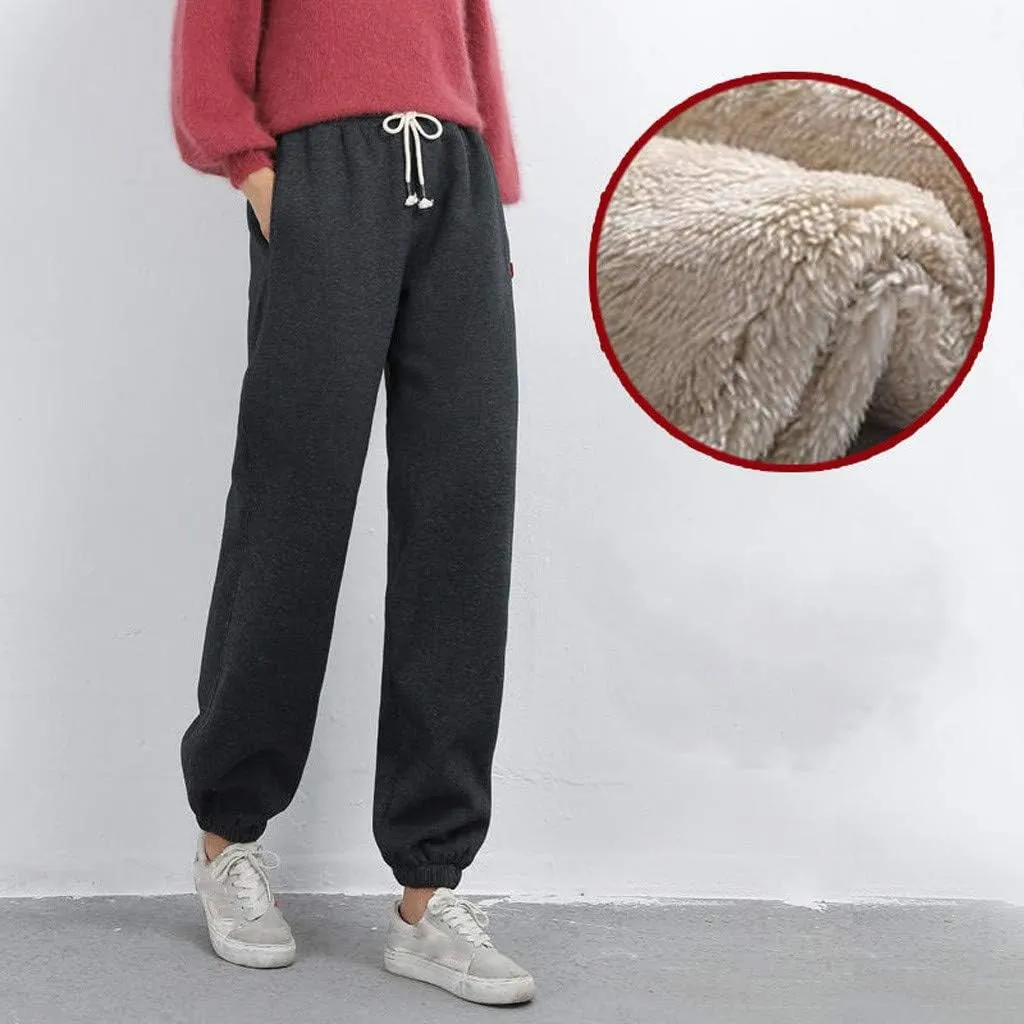 Drawstring Womens Dress Pants Comfy Sherpa Fleece Sweatpants Joggers Fall Loose Fitting Yoga Sports Sexy Sweat Pants