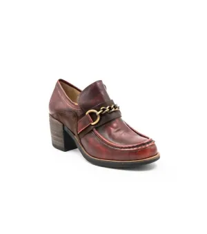 Palmer Stacked Heel Loafer In Red Sunny Path